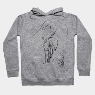 Couple hug one line art Hoodie